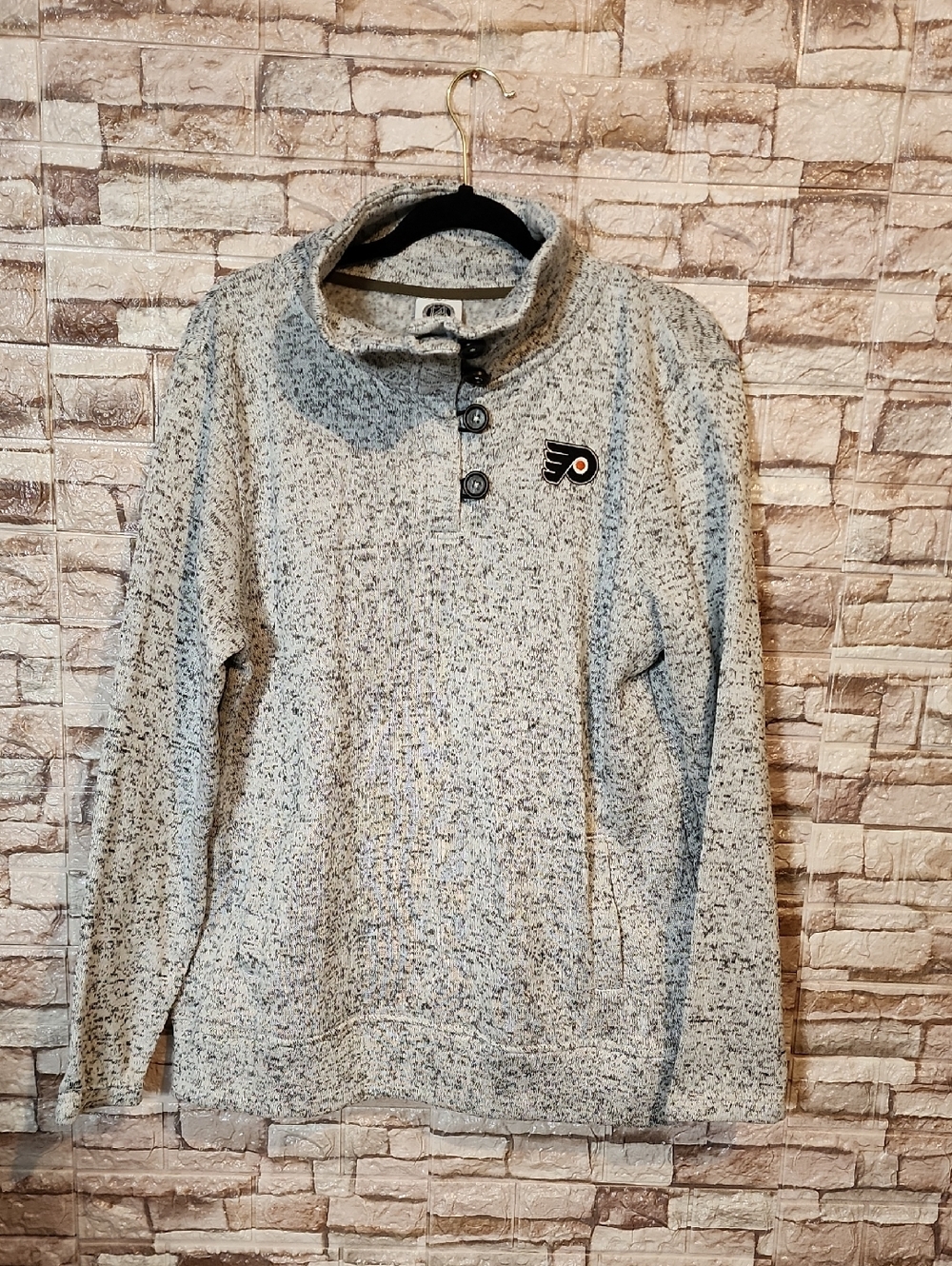 Philadelphia  Flyers Gray Speckled Pullover Sweater